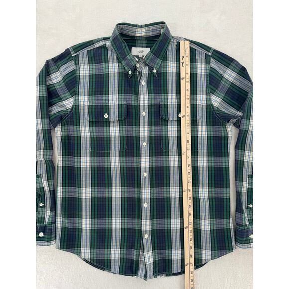 Jack Spade Mens Navy Green Plaid Shirt Button Down Cotton L - Picture 7 of 7